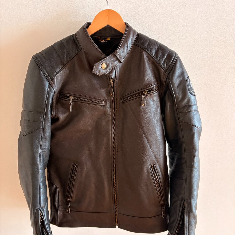 Merlin Heritage Collection Men's Cow Hide Leather Black BIKER Jacket Size 38
